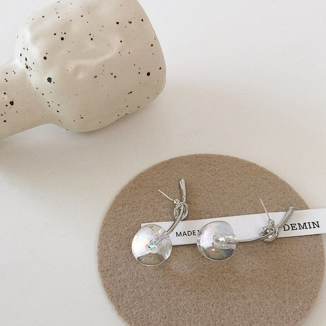 AOMU 2020 New Japan Korean Cherry Fruit Shaped Drop Earrings For Women Sweet Girls Cute Brincos Line Pendientes Jewelry Gifts