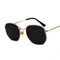 2021 Square Sunglases Men Hexagon Sun glasses Mannen Women Metal Frame Fishing Glasses Gold gray Eyewear lentes de sol hombre