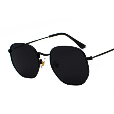 2021 Square Sunglases Men Hexagon Sun glasses Mannen Women Metal Frame Fishing Glasses Gold gray Eyewear lentes de sol hombre