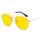2021 Square Sunglases Men Hexagon Sun glasses Mannen Women Metal Frame Fishing Glasses Gold gray Eyewear lentes de sol hombre