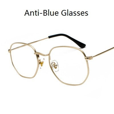 2021 Square Sunglases Men Hexagon Sun glasses Mannen Women Metal Frame Fishing Glasses Gold gray Eyewear lentes de sol hombre