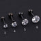 1 pcs Medical Stainless steel Crystal Zircon Ear Studs Earrings For Women/Men 4 Prong Tragus Cartilage Piercing Jewelry