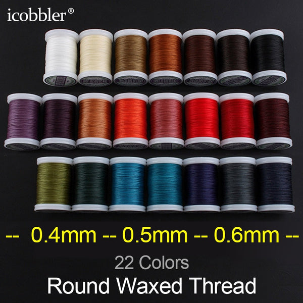 0.4 0.5 0.6mm Round Waxed Thread Polyester Cord Wax Coated Strings for Braided Bracelets DIY Accessories or Leather Craft Sewing