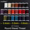 0.4 0.5 0.6mm Round Waxed Thread Polyester Cord Wax Coated Strings for Braided Bracelets DIY Accessories or Leather Craft Sewing