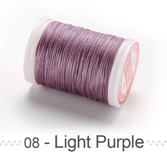 0.4 0.5 0.6mm Round Waxed Thread Polyester Cord Wax Coated Strings for Braided Bracelets DIY Accessories or Leather Craft Sewing