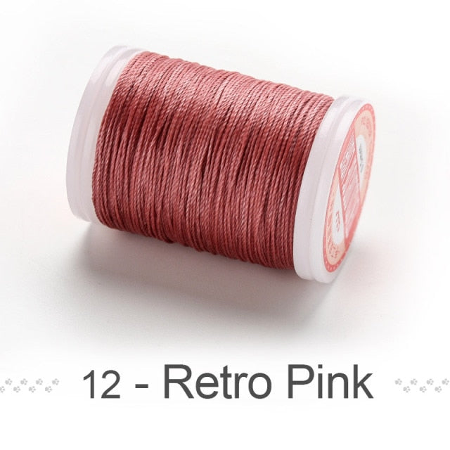 0.4 0.5 0.6mm Round Waxed Thread Polyester Cord Wax Coated Strings for Braided Bracelets DIY Accessories or Leather Craft Sewing