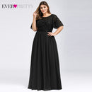 Plus Size Evening Dresses Long Ever Pretty Elegant A Line O Neck Sequin Tulle Formal Party Gown For Wedding Вечерние Платья 2021