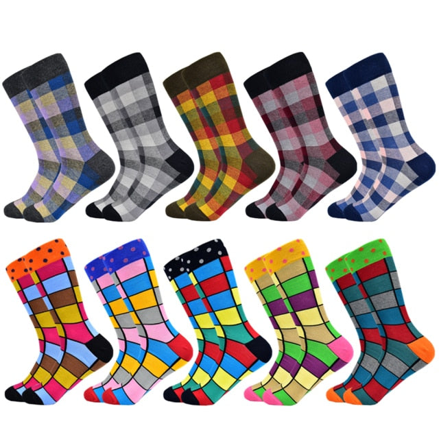 New Men's Socks Casual Business High Quality Happy  Combed Cotton Socks Harajuku Fashion Clothing Gentleman Socks Men Gift