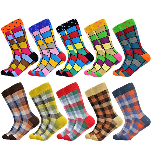 New Men's Socks Casual Business High Quality Happy  Combed Cotton Socks Harajuku Fashion Clothing Gentleman Socks Men Gift