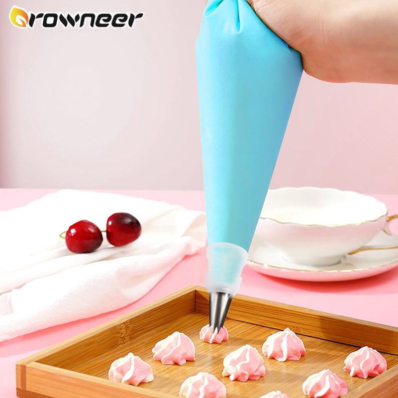 8pcs Silk Flower Tool Fondant Baking Pastry Bag Nozzle Set Stainless Steel Icing Cream Tips Reusable Kitchen DIY Cake Decoration