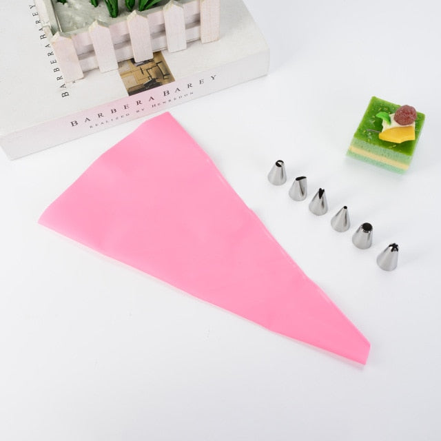 8pcs Silk Flower Tool Fondant Baking Pastry Bag Nozzle Set Stainless Steel Icing Cream Tips Reusable Kitchen DIY Cake Decoration
