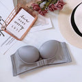 Women Sexy Push Up Strapless Bra Lingerie Backless Invisible Brassiere Seamless 1/2 Cup Bralette Underwear for Wedding Dress