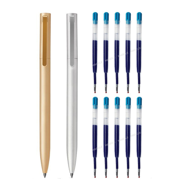 Metal Gel Pen with Refills for Xiaomi Metal Sign Pen Pens 0.5MM Black/Blue/Red Ink Smooth Rotating Low-key Elegant for Business
