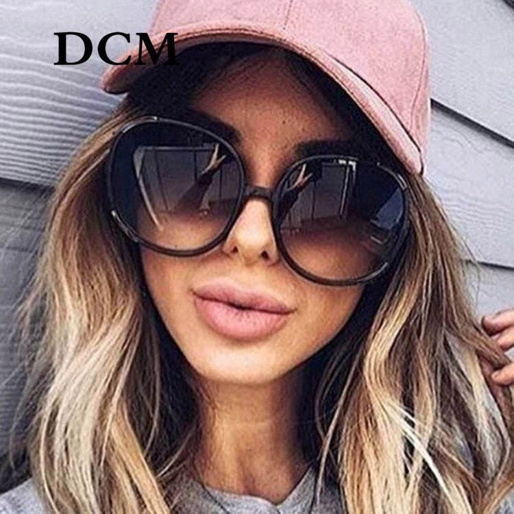 DCM Newest Round Sunglasses Woman Oversized Female Glasses Gradient Fashion Brand Women Sun Glasses Ladies 2020 UV400