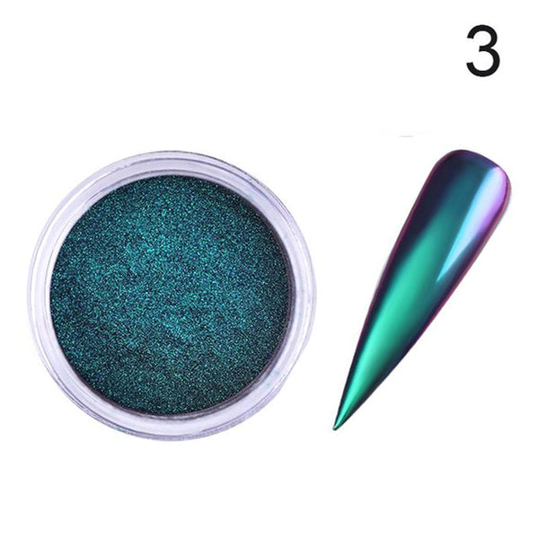 Chameleon Mirror Nail Powder Glitter Decoration Gel Polish Nail Art Dust Metallic Metal Chrome Pigment Dazzling Accessory