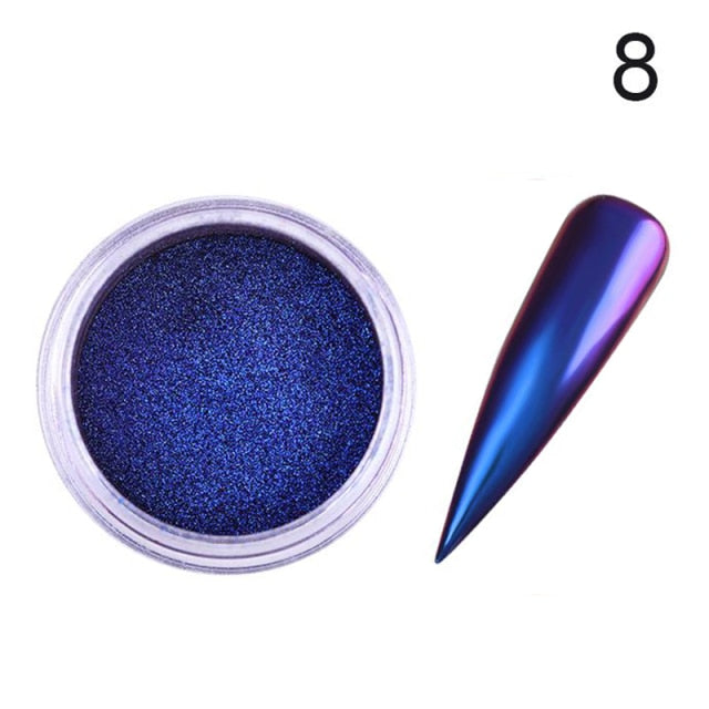 Chameleon Mirror Nail Powder Glitter Decoration Gel Polish Nail Art Dust Metallic Metal Chrome Pigment Dazzling Accessory