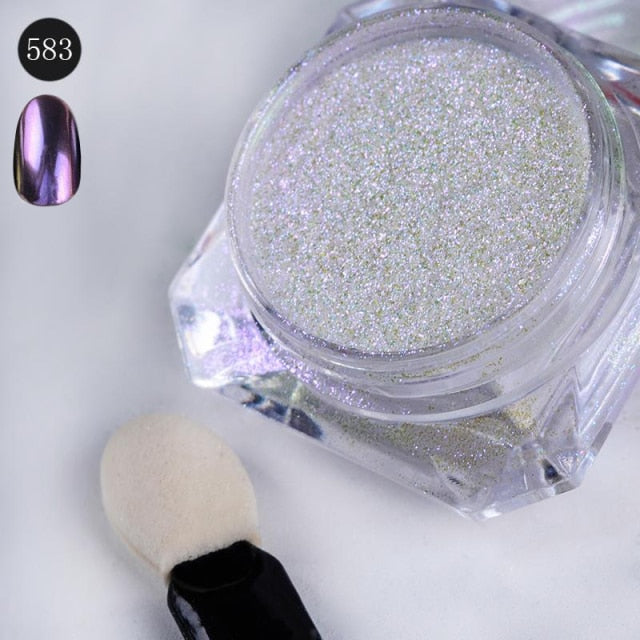 Chameleon Mirror Nail Powder Glitter Decoration Gel Polish Nail Art Dust Metallic Metal Chrome Pigment Dazzling Accessory