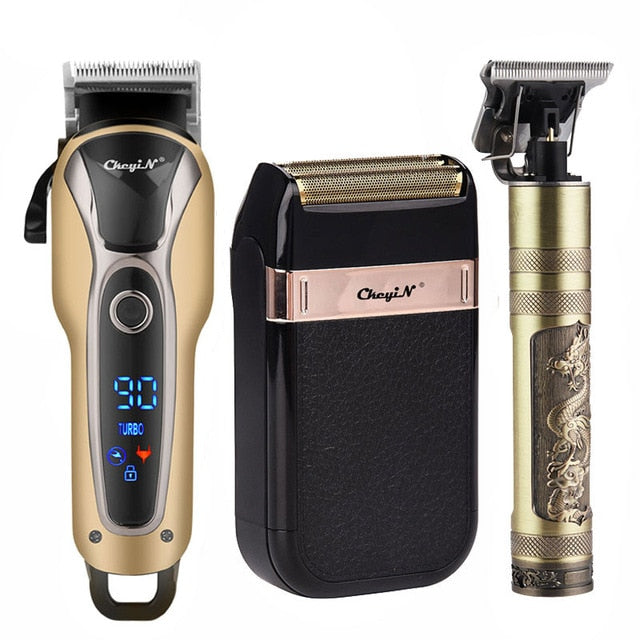 Professional Men's Hair Clipper Electric Beard Trimmer Kit LED Display Hair Cutting Blade USB Rechargeable Machine Hair Styling
