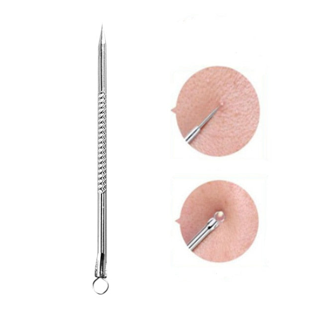 4PCS  Acne Blemish Remover Blackhead Extractor Black Dots Cleaner Needles Set Black Spots Pore Cleanser Tool   Rose Gold Sliver