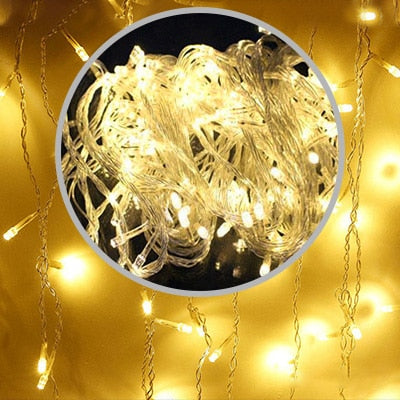 Christmas lights waterfall outdoor decoration 5M droop 0.4-0.6m led lights curtain string lights party garden eaves decoration