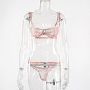 Yimunancy 2-Piece Lace Bra Set 14 Colors Women Floral Transparent Bra Underwire + Panty Lingerie Set Fashion Sexy Underwear