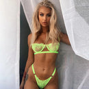 Yimunancy 2-Piece Lace Bra Set 14 Colors Women Floral Transparent Bra Underwire + Panty Lingerie Set Fashion Sexy Underwear