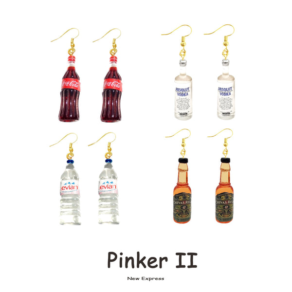 30 Style Cute Bottle Earrings Girls Women Dangle Jewelry Gift Lovely Cola Vodka Whisky Beer Red Wine New Interesting Fashion