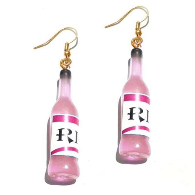 30 Style Cute Bottle Earrings Girls Women Dangle Jewelry Gift Lovely Cola Vodka Whisky Beer Red Wine New Interesting Fashion