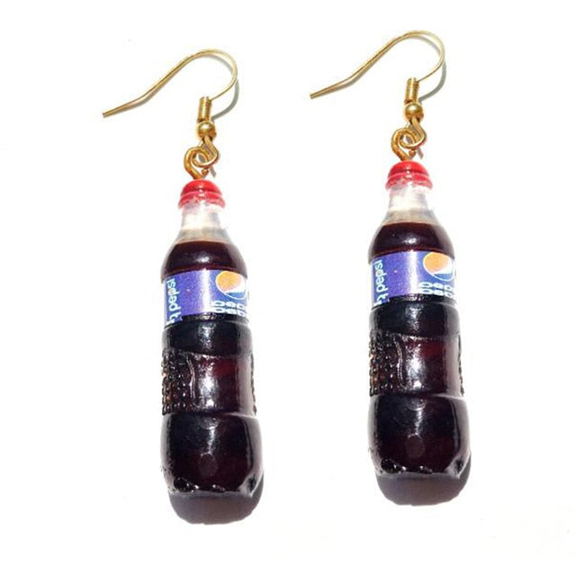 30 Style Cute Bottle Earrings Girls Women Dangle Jewelry Gift Lovely Cola Vodka Whisky Beer Red Wine New Interesting Fashion