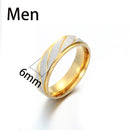 Titanium Steel Couple Rings Gold Wave Pattern Wedding Infinity Ring Men and Women Engagement Jewelry Gifts