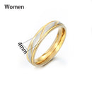 Titanium Steel Couple Rings Gold Wave Pattern Wedding Infinity Ring Men and Women Engagement Jewelry Gifts