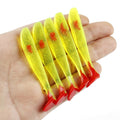 5pcs/Lot Soft Lures 50mm 70mm T Tail Jigging Fishing Lures Wobblers Tackle Double Color Bass Pike Aritificial Silicone Swimbait