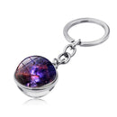Univers Planet Keychain Galaxy Nebula Space Glass Cabochon Key Chain Glass Ball Keyring Solar System Jewelry For Men For Women