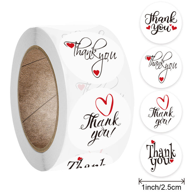 Thank You Stickers Labels Seals Thank You for Supporting My Small Business Stickers Roll Round Kraft Pink Black Labels For Shop