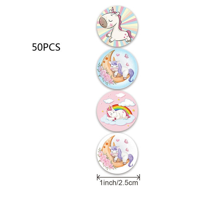 Encouragement Reward Stickers Unicorn Mermaid 18 Designs for Kids School Kindergarten Teachers Children Scrapbooking  Game Toy