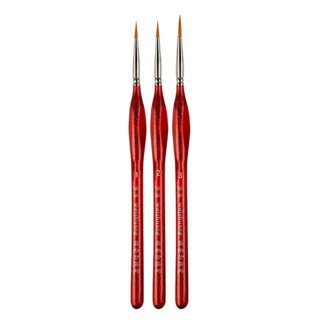 1Set Numbers Brushes Artistic Accessories Multipurpose Painting Supplies Sketch Pen Oil Painting Pens Red/Black Wooden