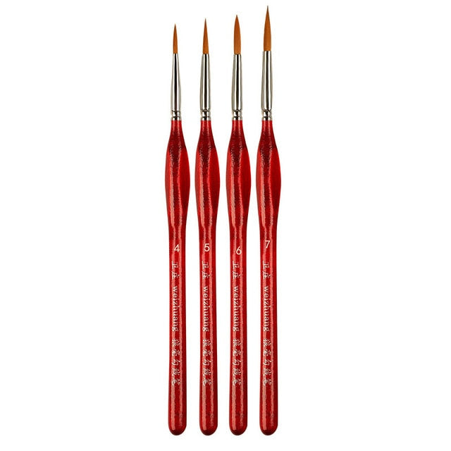 1Set Numbers Brushes Artistic Accessories Multipurpose Painting Supplies Sketch Pen Oil Painting Pens Red/Black Wooden