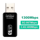 5Ghz Wifi USB Wifi Adapter AC 1300Mbps Wi-fi Adapter USB 3.0 Ethernet Wi Fi Antenna Dual Band 2.4G&5G Wifi Module For PC Laptop