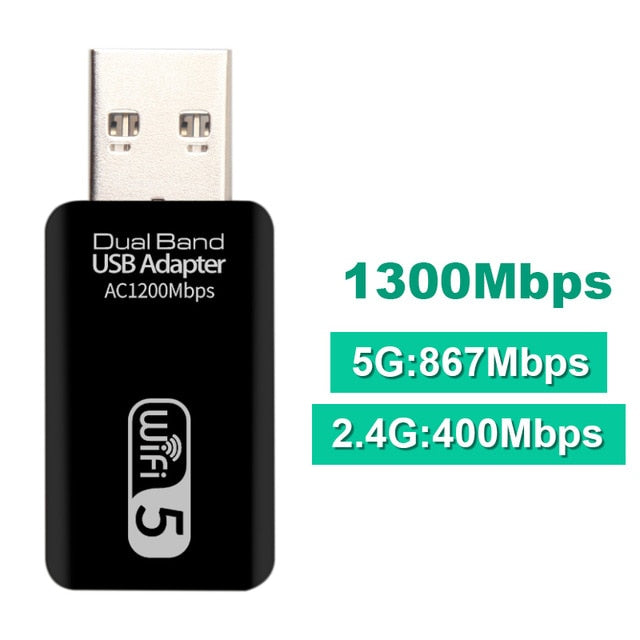 5Ghz Wifi USB Wifi Adapter AC 1300Mbps Wi-fi Adapter USB 3.0 Ethernet Wi Fi Antenna Dual Band 2.4G&5G Wifi Module For PC Laptop