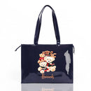 London Style PVC Reusable Shopping Bag Women's Bag Eco Friendly Flower Shopper Bag Waterproof Handbag Lunch Tote Shoulder Bag