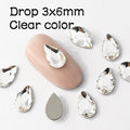20 pcs Crystal AB Teardrop Nail Crystals Stones Drop Shape Flat Back Rhinestones For Glass 3D Nails Design Art Decorations