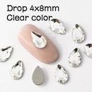 20 pcs Crystal AB Teardrop Nail Crystals Stones Drop Shape Flat Back Rhinestones For Glass 3D Nails Design Art Decorations