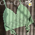 2021 New Triangle Bikini Top Woman Hollow Out Swimsuit Crochet Black Bikini Top Sexy Swimming Bra Large Female Swimwear S M L XL