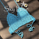2021 New Triangle Bikini Top Woman Hollow Out Swimsuit Crochet Black Bikini Top Sexy Swimming Bra Large Female Swimwear S M L XL