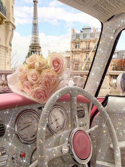 5D DIY Diamond Painting landscape flower car Eiffel Tower Full Square&Round embroidery mosaic Cross stitch Paint home decor Sale