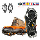 18 Teeth Ice Snow Crampons Anti-Slip Climbing Gripper Shoe Covers Spike Cleats Stainless Steel Snow Skid Shoe Cover Crampon