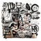 10/30/50pcs/pack Metal Wire-Drawing Reflect Light Graffiti Stickers For Notebook Motorcycle Skateboard Computer Mobile Phone