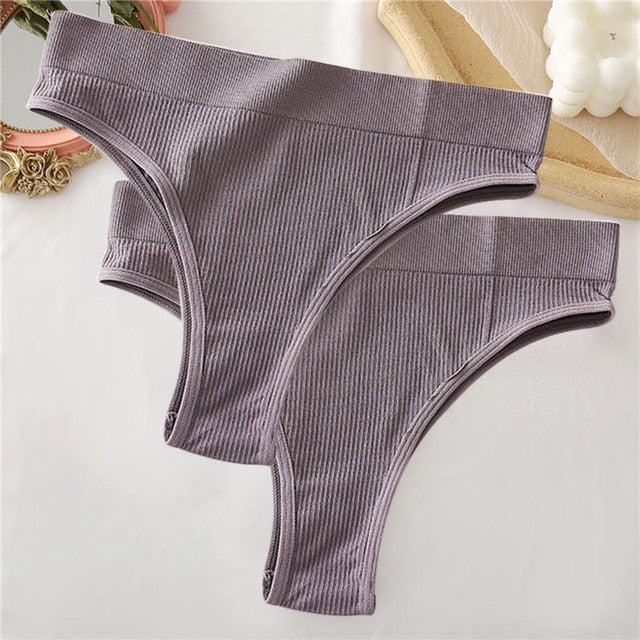 2PCS/Set Sexy Thong Panties Women's Underwear G-String Female Underpants Seamless Briefs Intimates Sexy Lingerie T-Back Pantys