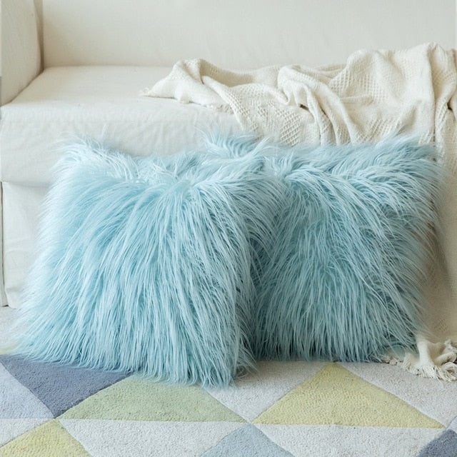 Soft Fur Plush Cushion Cover Home Decor Pillow Covers Living Room Bedroom Sofa Decorative Pillowcase 45x45cm Shaggy Fluffy Cover