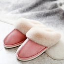 JIANBUDAN Plush warm Home flat slippers Lightweight soft comfortable winter slippers Women's cotton shoes Indoor plush slippers